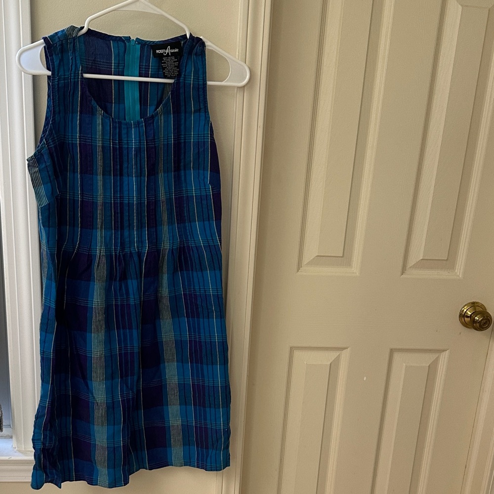 Positive Attitude Teal and Purple Plaid Dress (60s Vintage)